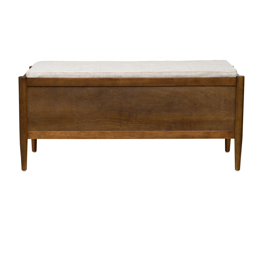 Accent Bench with Storage and Upholstered Cushion
