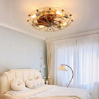 Low Profile Caged Ceiling Fan with Lights