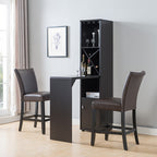 Bar Cabinet, Extended Table Kitchen Cabinet with Wine Bottle Compartment & Open Shelving
