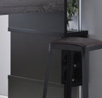 Distressed Home Bar Table with Wine Glass Compartment