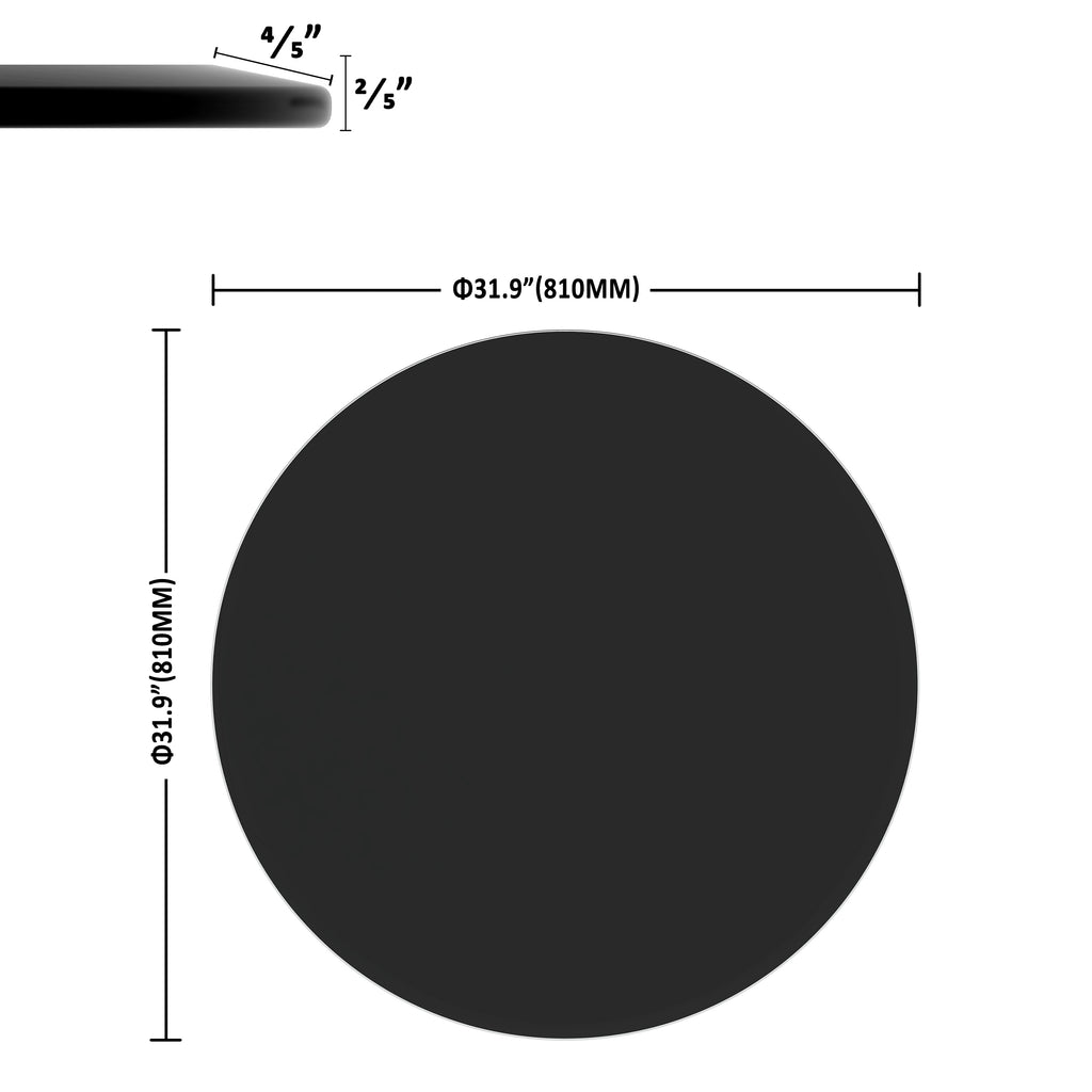 32" Inch Round Tempered Glass Table Top