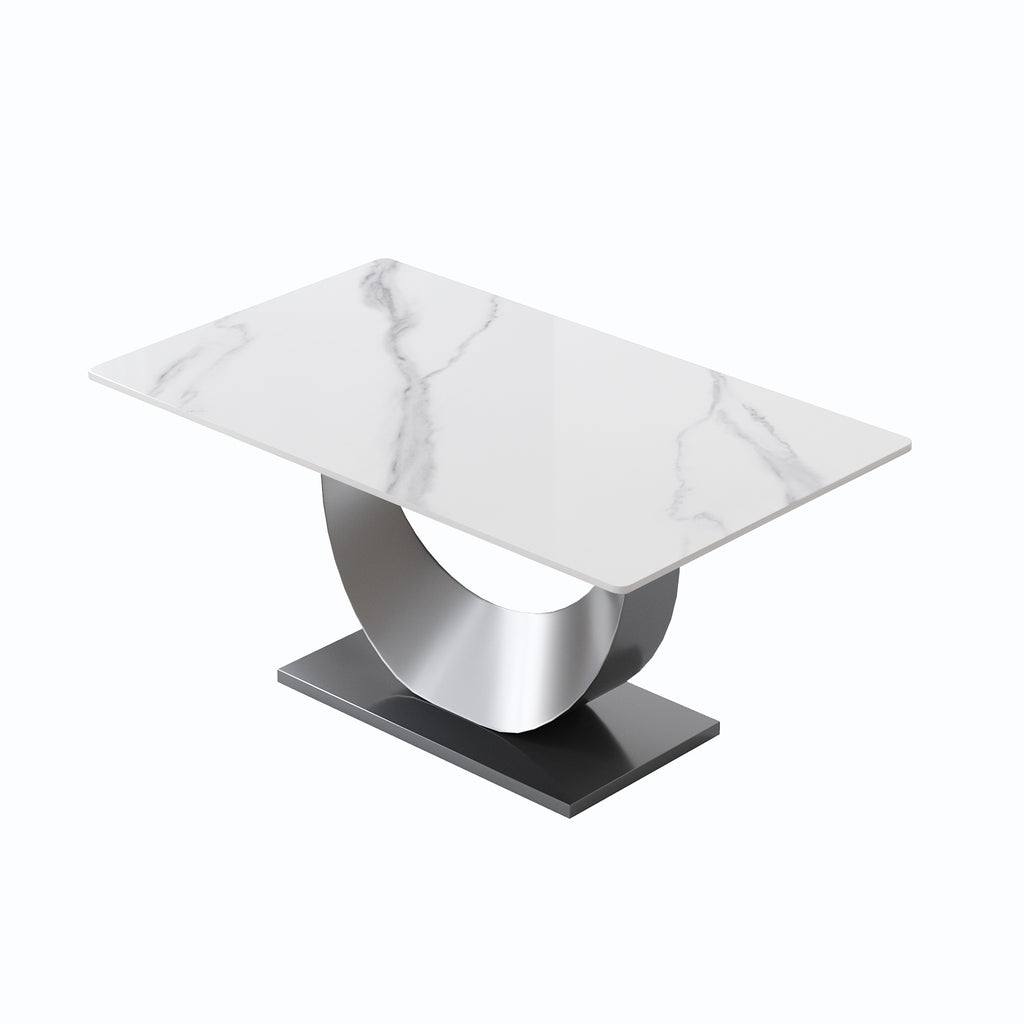 63" Modern Artificial Stone Dining Table