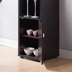 Bar Cabinet, Extended Table Kitchen Cabinet with Wine Bottle Compartment & Open Shelving
