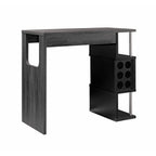 Distressed Home Bar Table with Wine Glass Compartment