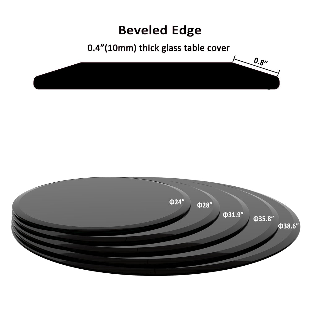 38.6" Round Tempered Glass Table Top