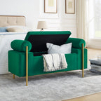 Elegant Upholstered Velvet Storage Bench