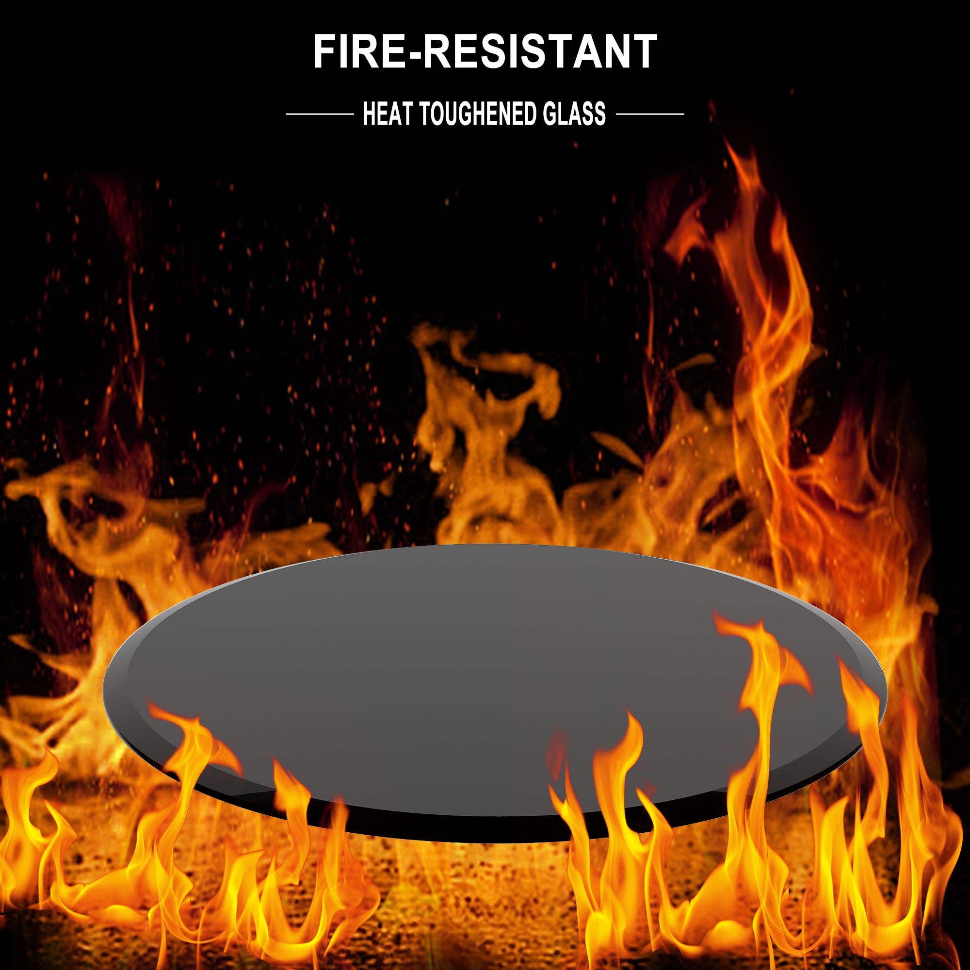 38.6" Round Tempered Glass Table Top