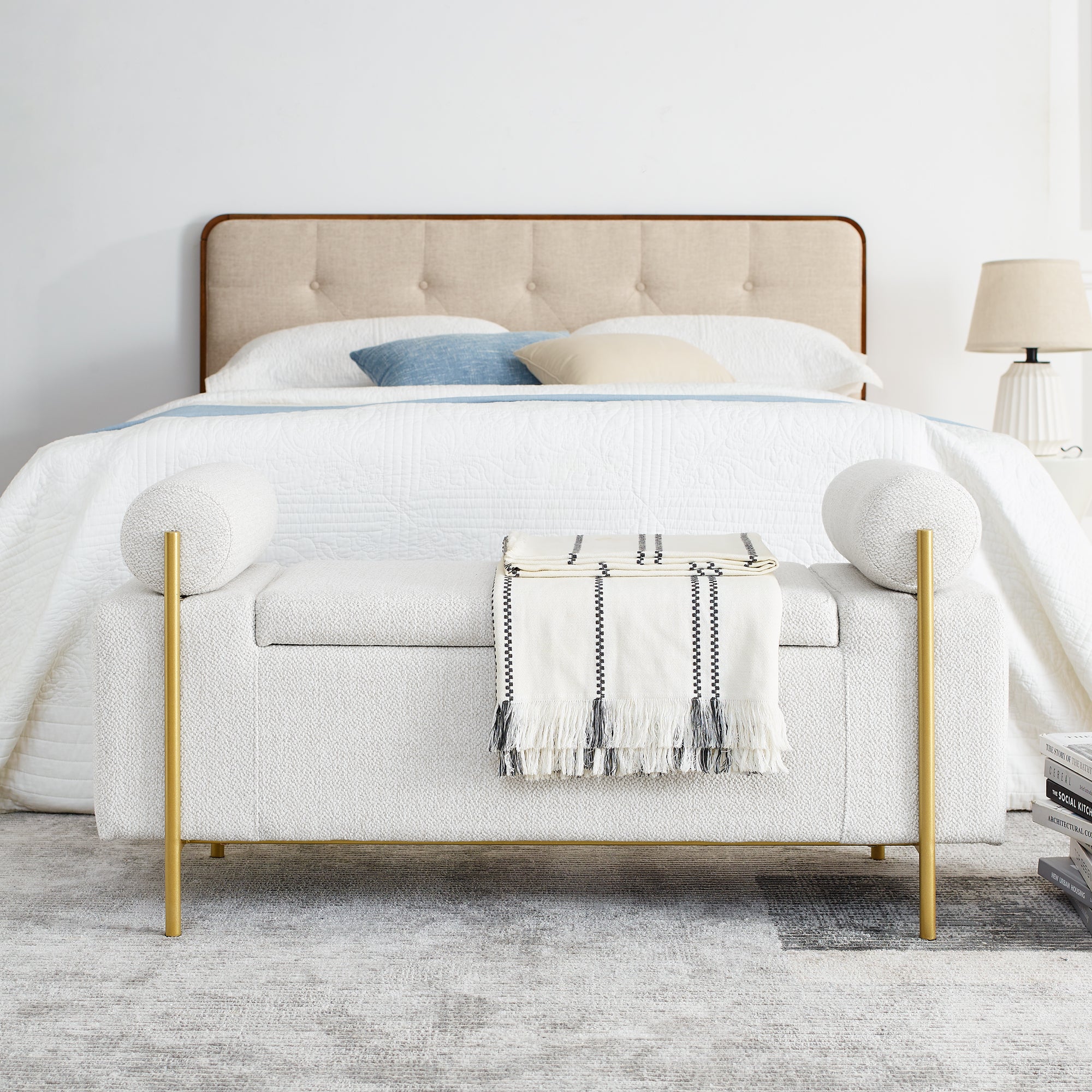 Elegant Upholstered Storage Bench
