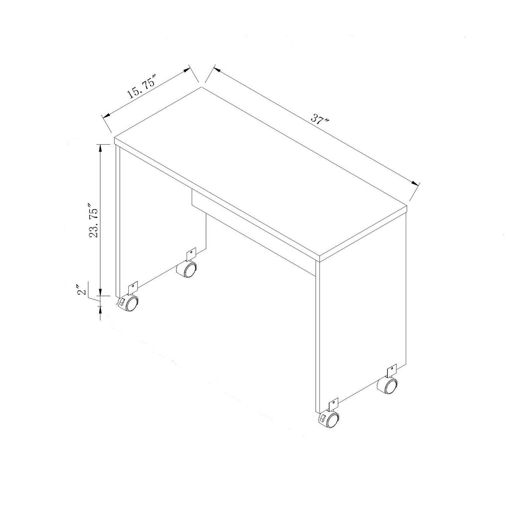 Wooden Mobile Computer Desk - Distressed