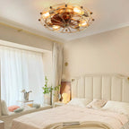 Low Profile Caged Ceiling Fan with Lights