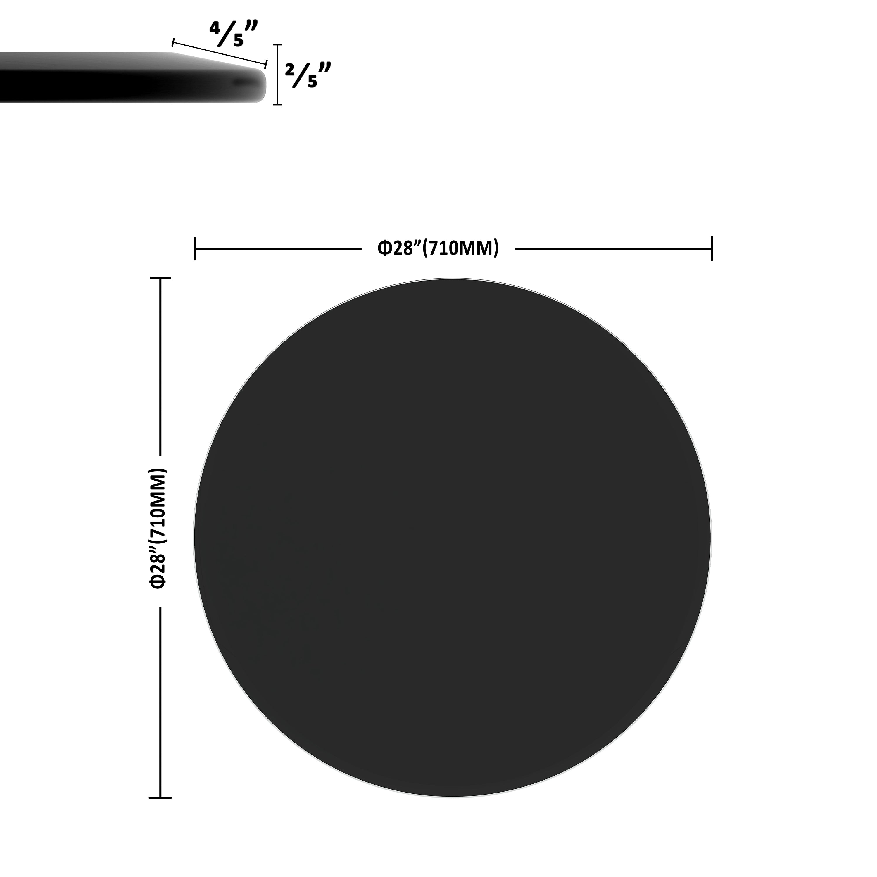 28" Inch Round Tempered Glass Table Top