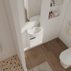 Soft Close Doors Bathroom Vanity With Sink - 16 Inch