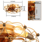 Low Profile Caged Ceiling Fan with Lights
