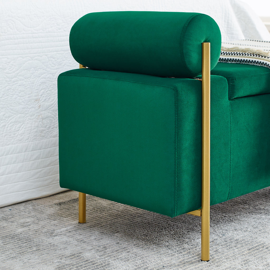 Elegant Upholstered Velvet Storage Bench
