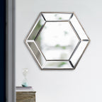 20" x 18" Hexagon Wall Mirror with Contemporary Glass Design