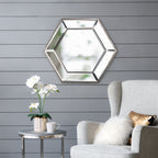 20" x 18" Hexagon Wall Mirror with Contemporary Glass Design
