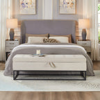 58.6" Bed Bench with Metal Base and Storage