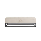 58.6" Bed Bench with Metal Base and Storage