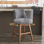 Upholstered Swivel Bar Stools Set of 2, 26" Counter Height