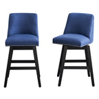 Upholstered Swivel Bar Stools Set of 2