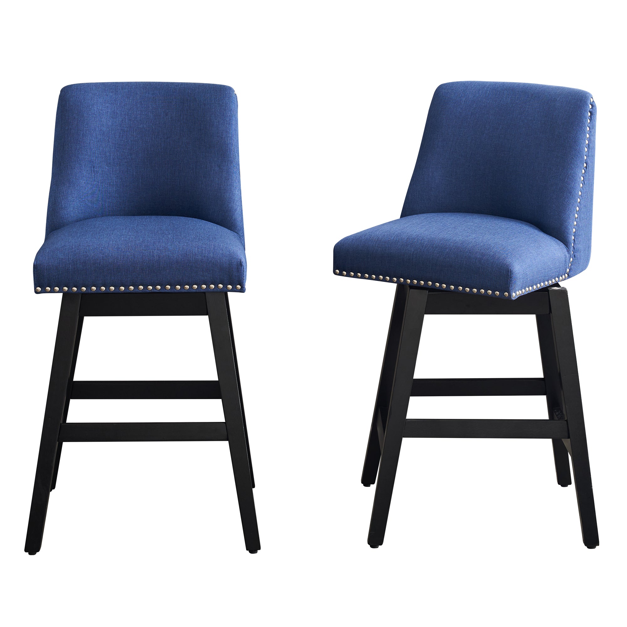Upholstered Swivel Bar Stools Set of 2