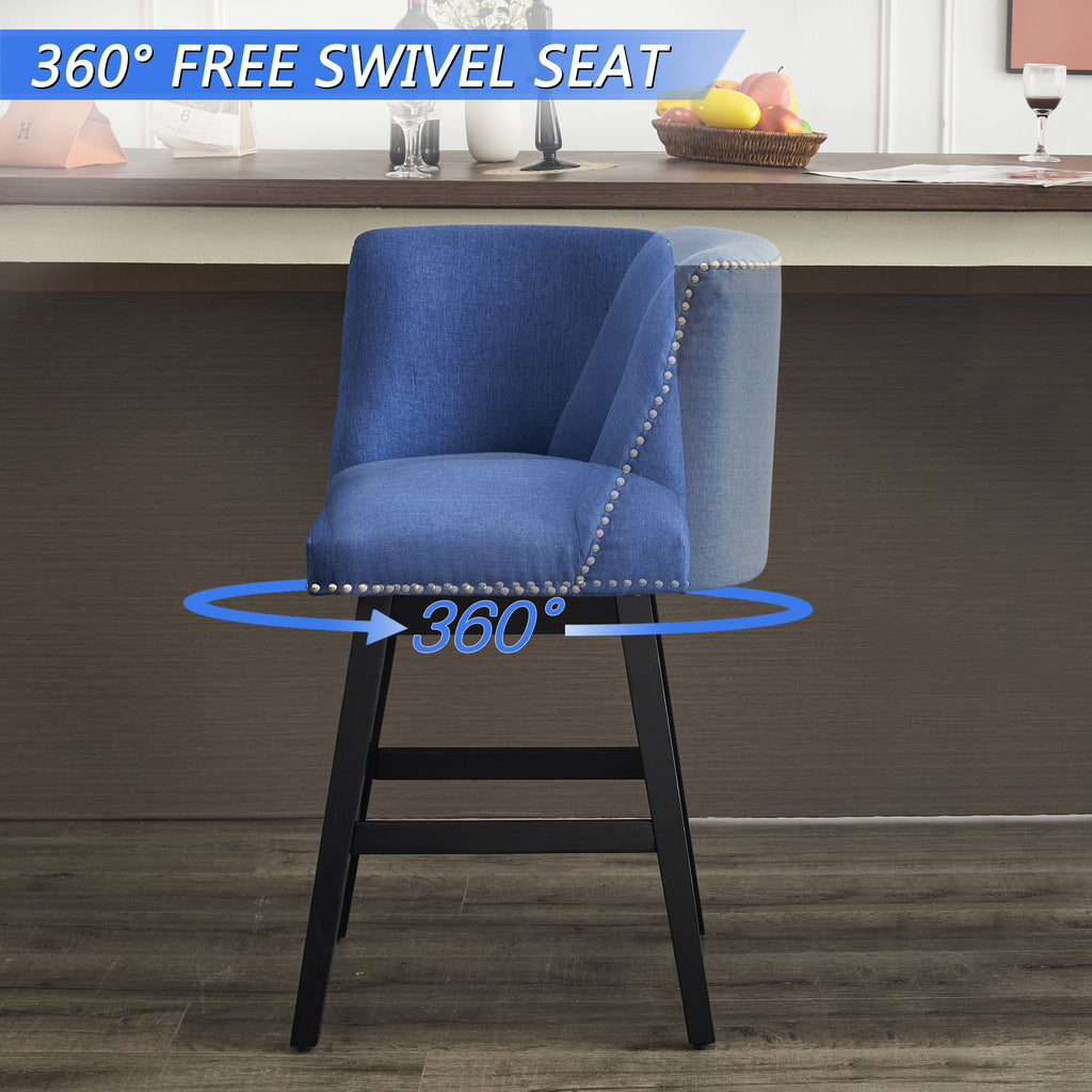 Upholstered Swivel Bar Stools Set of 2