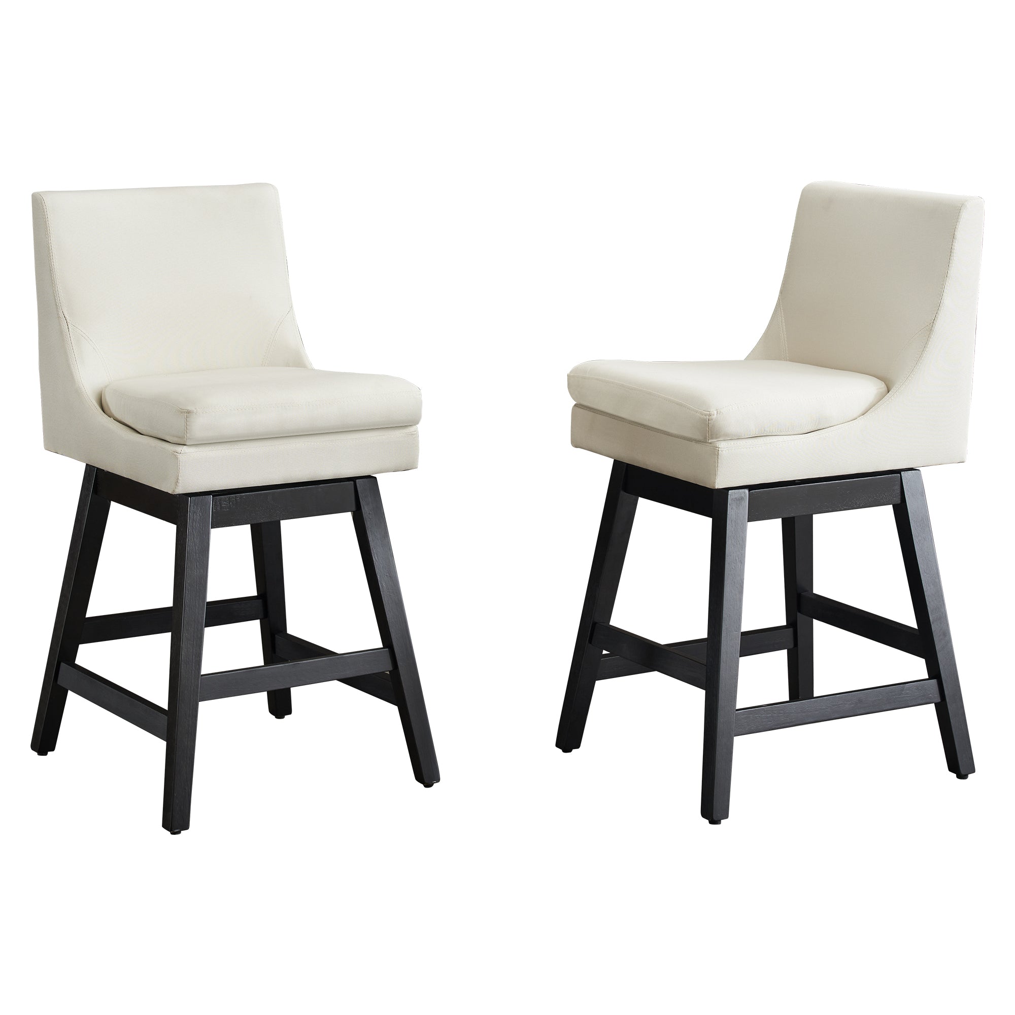 Upholstered Swivel Bar Stools Set of 2