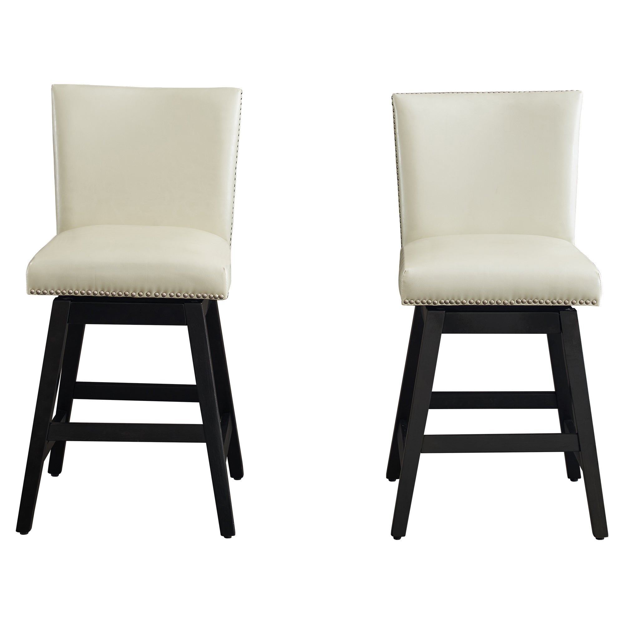 Upholstered Swivel Bar Stools Set of 2