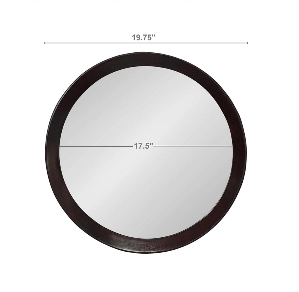 20x1.5" Transitional Decor Style Mango Wood Wall Mirror