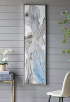 Set of 2 Elongated Modern Abstract Oil Paintings