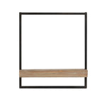 15.7" x 5.9" x 17.7" Iron and Wood Wall Shelf