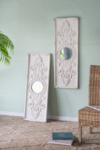 Set of 2 Large Wooden Wall Art Panels with Distressed Finish