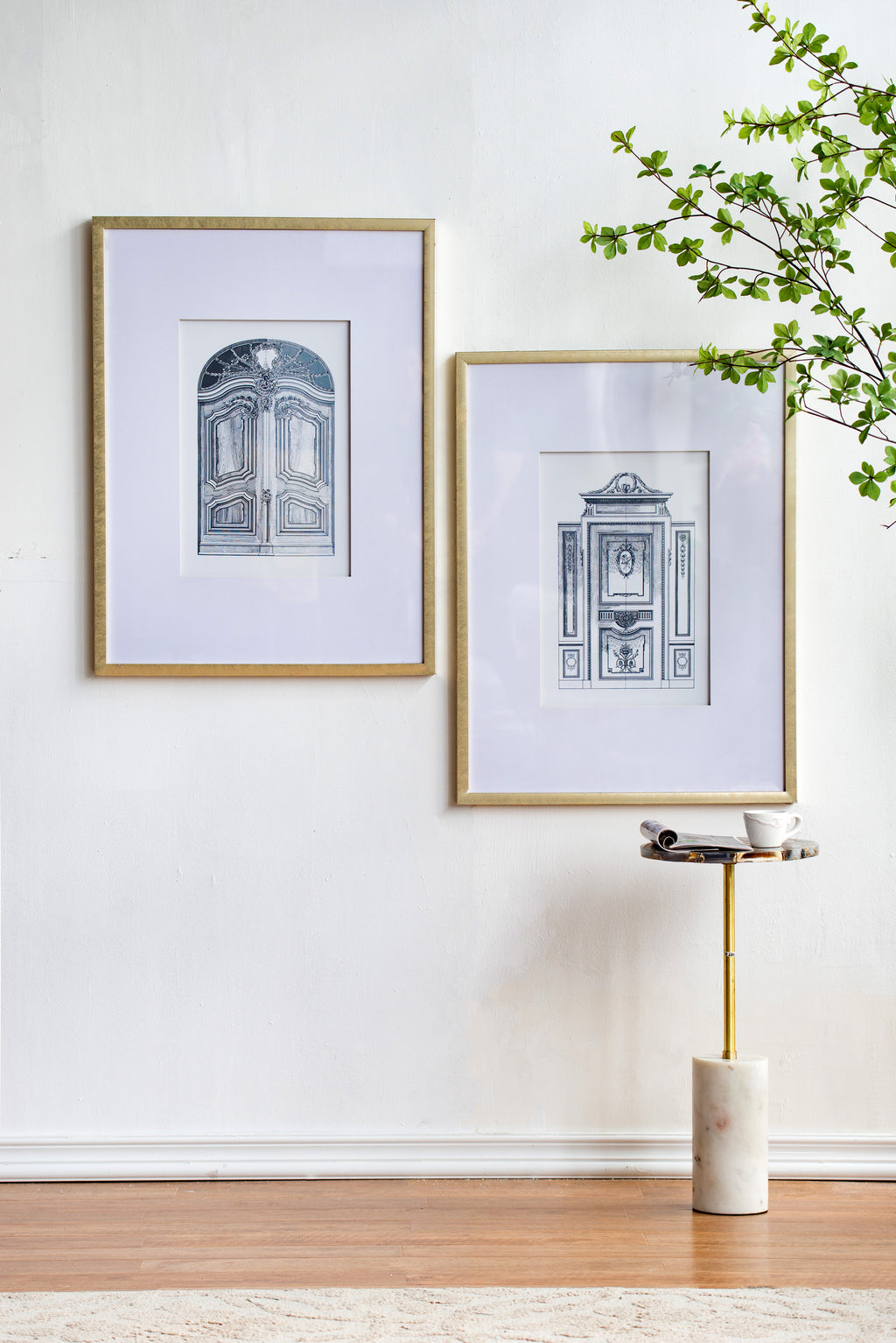 Set of 2 Fake Pencil Architectural Wall Art