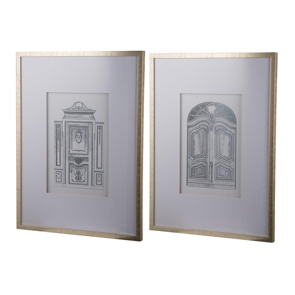 Set of 2 Fake Pencil Architectural Wall Art