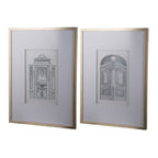 Set of 2 Fake Pencil Architectural Wall Art