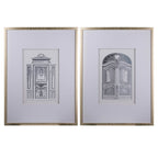 Set of 2 Fake Pencil Architectural Wall Art