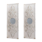 Set of 2 Large Wooden Wall Art Panels with Distressed Finish
