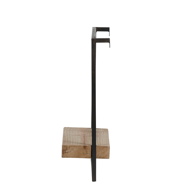 15.7" x 5.9" x 17.7" Iron and Wood Wall Shelf