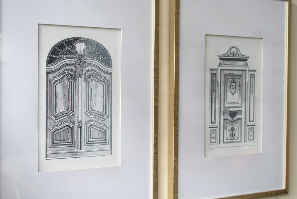 Set of 2 Fake Pencil Architectural Wall Art