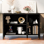 U-Style Wavy 3-Door Sideboard with Solid Pine Legs