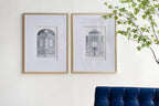 Set of 2 Fake Pencil Architectural Wall Art