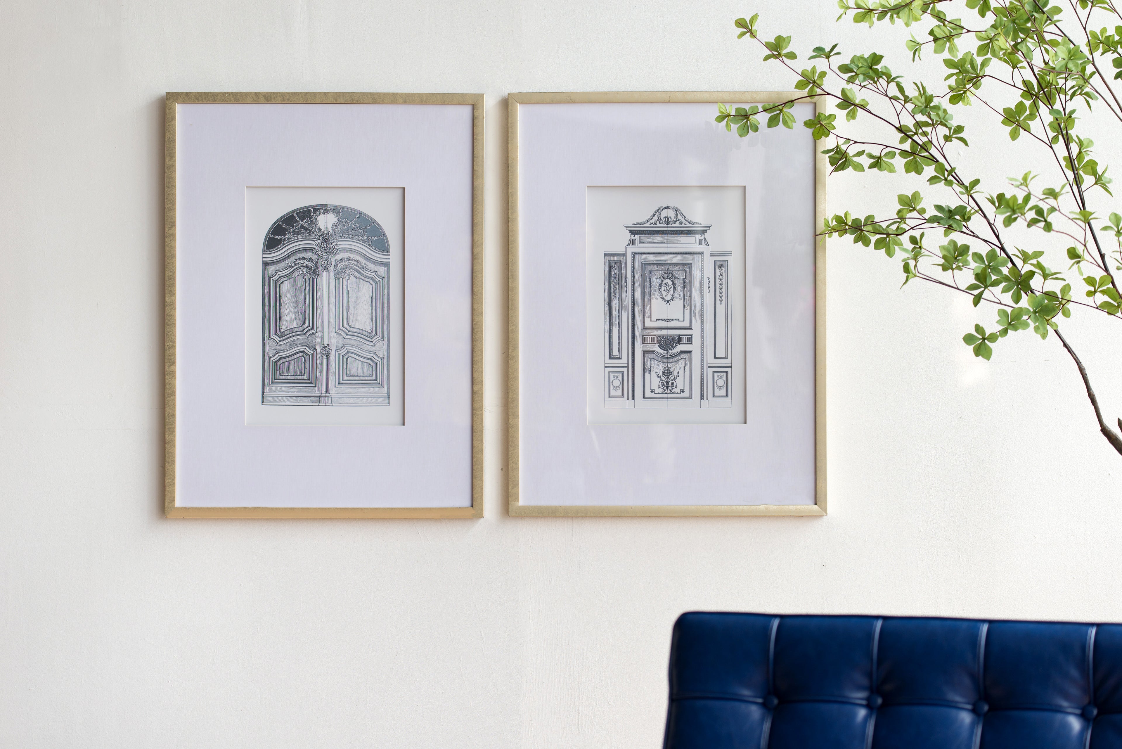 Set of 2 Fake Pencil Architectural Wall Art