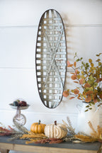 12.5" x 3" x 37.5" Metal Wall Art With Grid Pattern