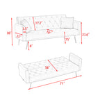 71-Inch Convertible Love Seat Sofa - American Retro