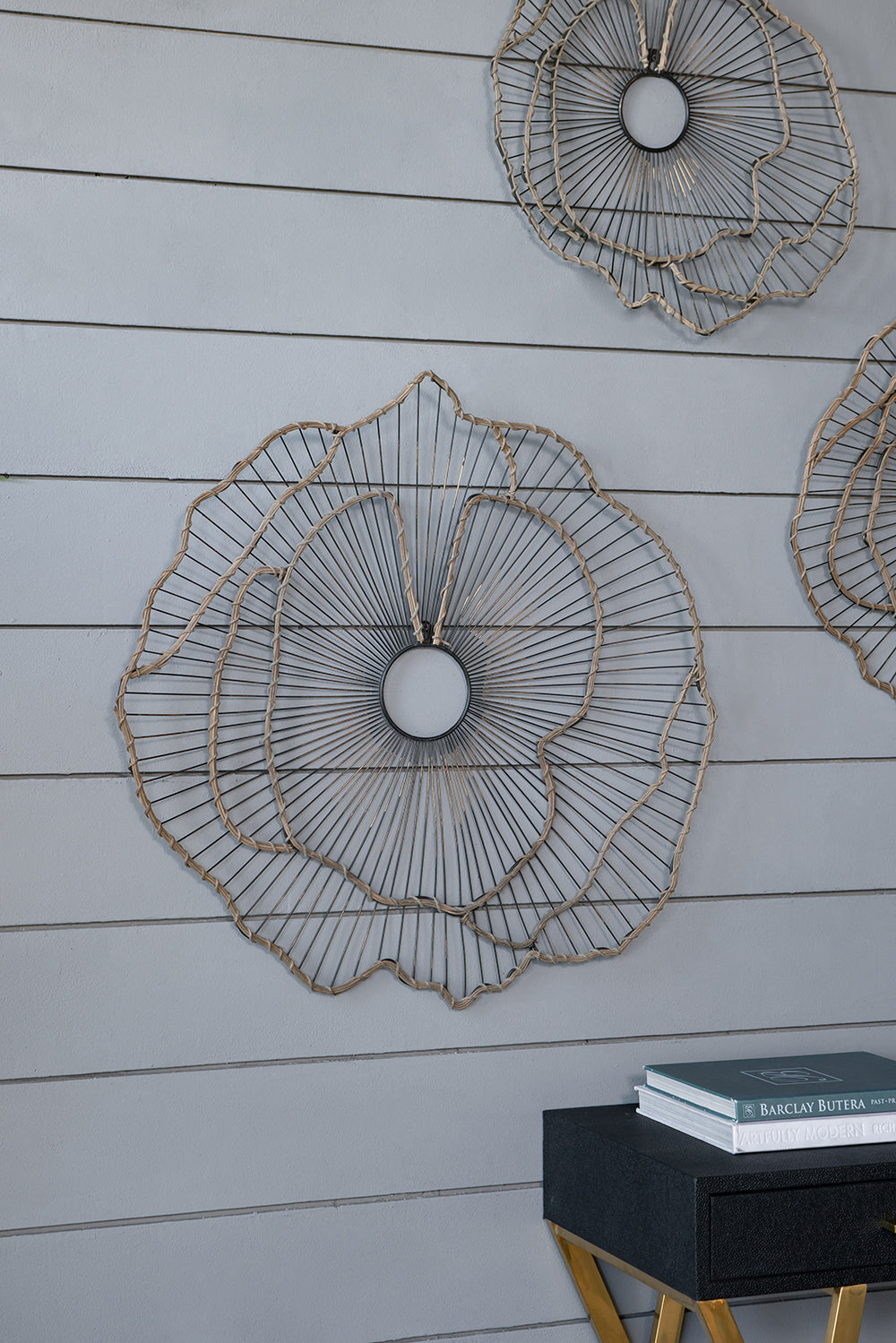 Set of 3 Metal Flowers Wall Decor