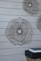 Set of 3 Metal Flowers Wall Decor