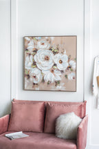 36" x 36" Square Framed Wall Art Flower Canvas Print