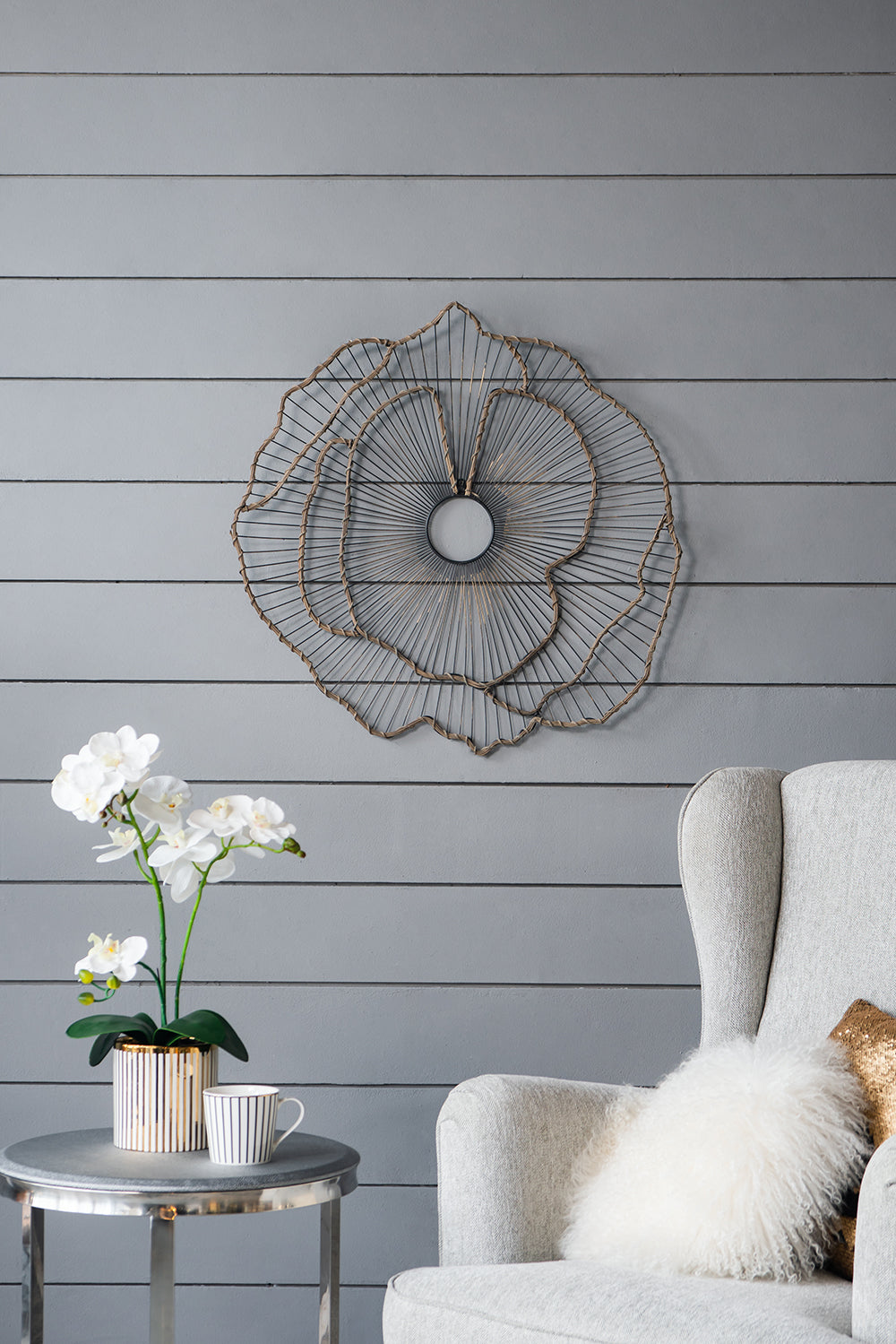Set of 3 Metal Flowers Wall Decor