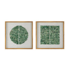 23.5" x 23.5" Elos Stone Shadow Boxes Wall Art, Set of 2