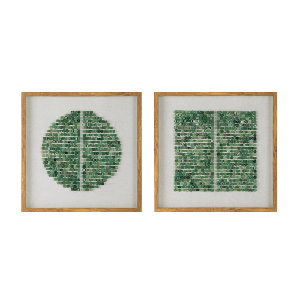 23.5" x 23.5" Elos Stone Shadow Boxes Wall Art, Set of 2